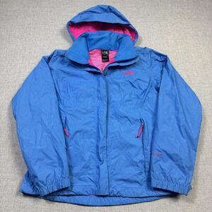The North Face Jacket Womens Medium Blue HyVent Hooded Lined Waterproof